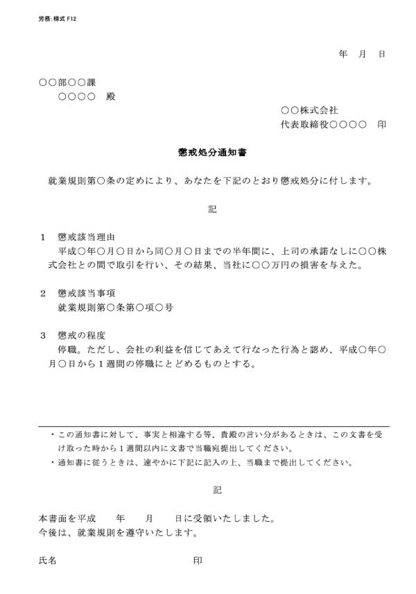 問題社員対応の書式の書き方 見本一覧 弁護士が解説 労働問題 弁護士による労働問題online