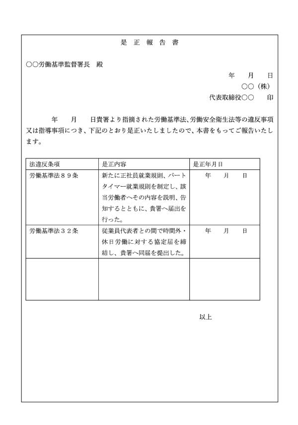 労基署対応のための書式の見本一覧 弁護士解説 労働問題 弁護士による労働問題online