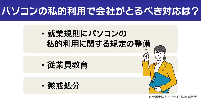 パソコンの私的利用で会社がとるべき対応は？