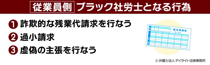 従業員側のブラック社労士とな行為